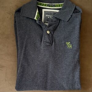 Abercrombie & Fitch Charcoal Polo with Lime Logo